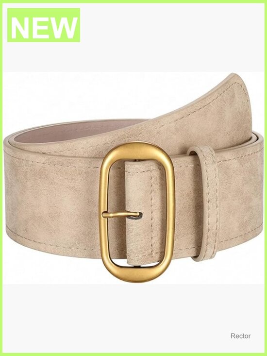 Wide Waist Belt for Dresses Suede Chunky Gold Buckle Fashion Thick Belt main image 7